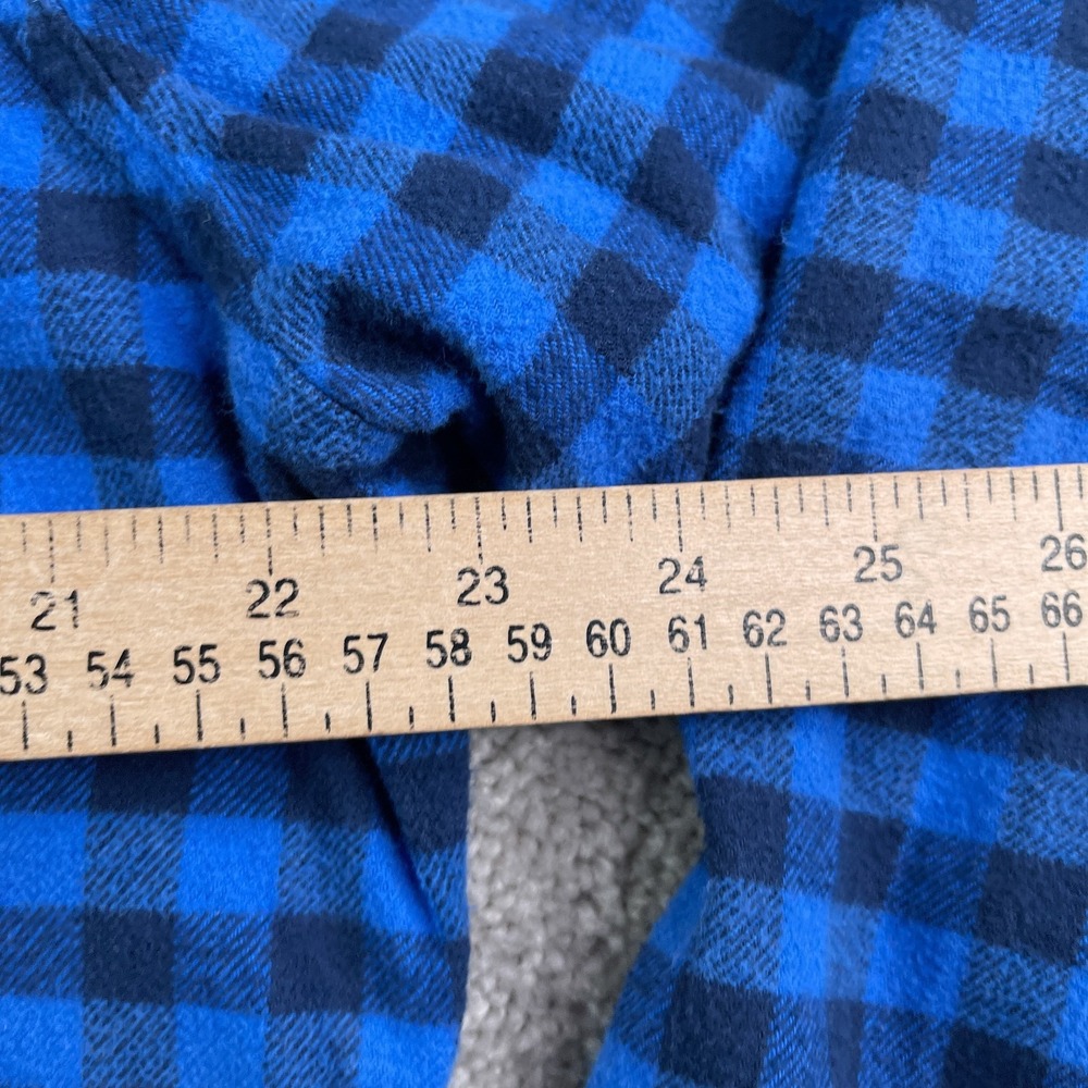 Abercrombie Fitch Shirt Mens 2XL XXL Blue Gingham Heavy Flannel Muscle Fit - Picture 10 of 13